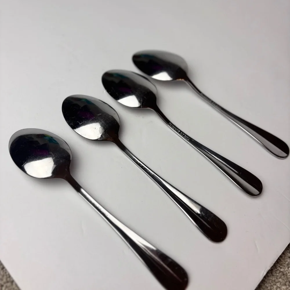 Pfaltzgraff Stainless Steel Teaspoons Set of 4 Silver Mirror‎ Finish 18/0 China